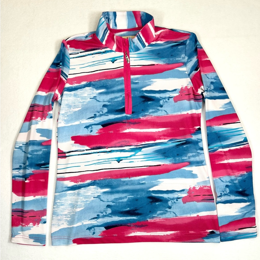 SPORT HALEY Womens 1/4‎ Zip Long Sleeve Performance Top S Golf Pickleball Tennis